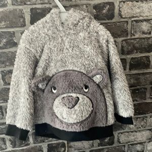 NWOT Kids super cosy unisex hooded fleece with bear print and ears